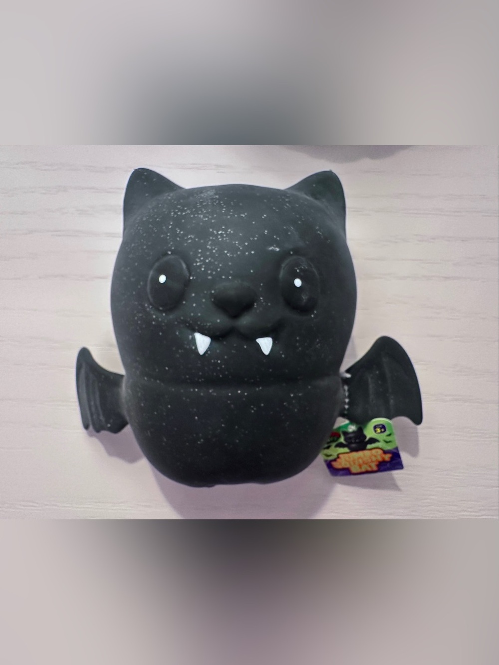 Cracker Barrel Black Glitter Vampire Bat Squishy Plush